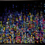油彩画 | neon city