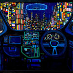 油彩画 | 夜のドライブ