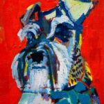 油彩画 | ミニチュアシュナウザー