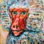 oil colour | hamadryas baboon
