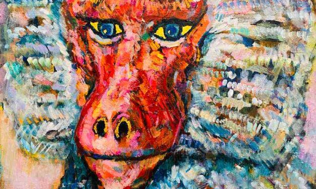 oil colour | hamadryas baboon