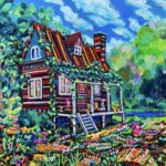油彩画 | forest house