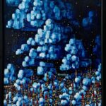 油彩画 | 夜空のまち