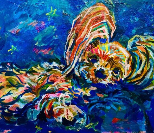 油絵 油彩  絵画 【giardino fiorito colorato
】 油絵 油彩 絵画 【giardino fiorito colorato 】