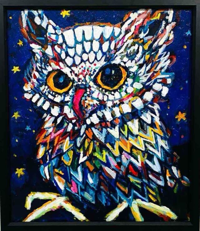 アンドレ・マルガ　アールデコ　油彩『ふくろう』André Margat アンドレ・マルガ アールデコ 油彩『ふくろう』André Margat アンドレ