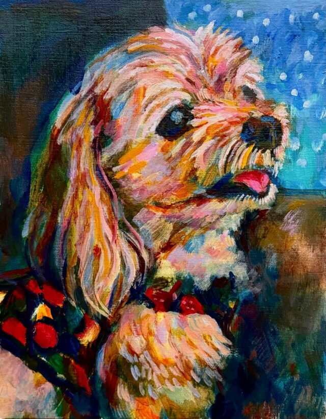 油彩画 | ミニチュアシュナウザー | Taro Otani | Official site #犬