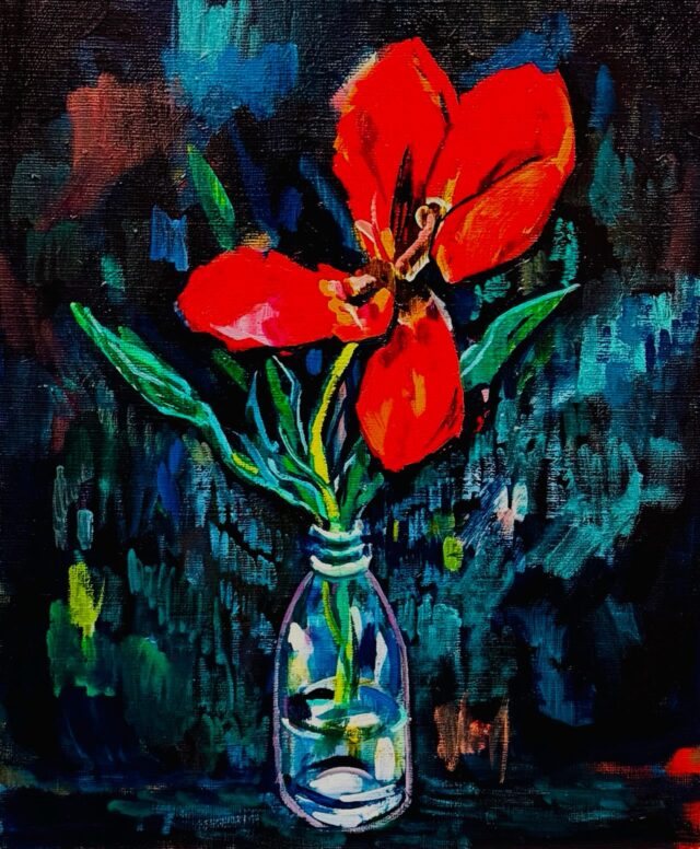 油彩画 | 小さなかざり | 小さな絵シリーズ | 2022 #現代アート