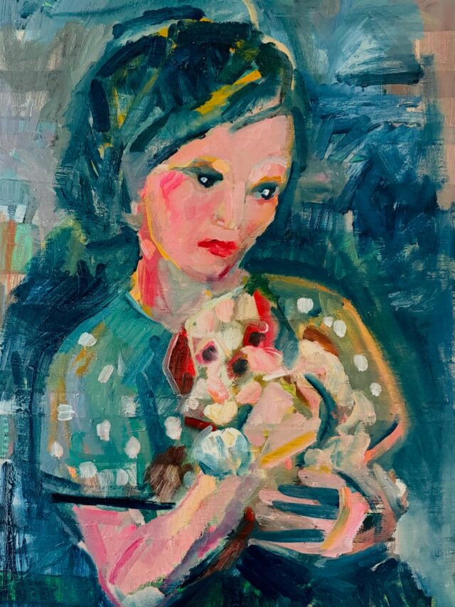 油彩画 | 夜のまち