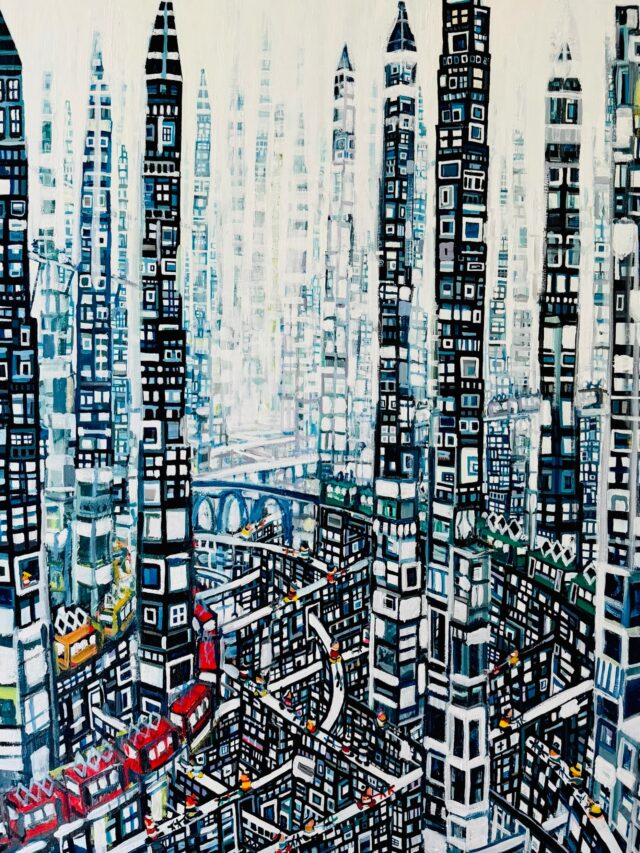 油彩画 | 春のかわ | Taro Otani | Official site
