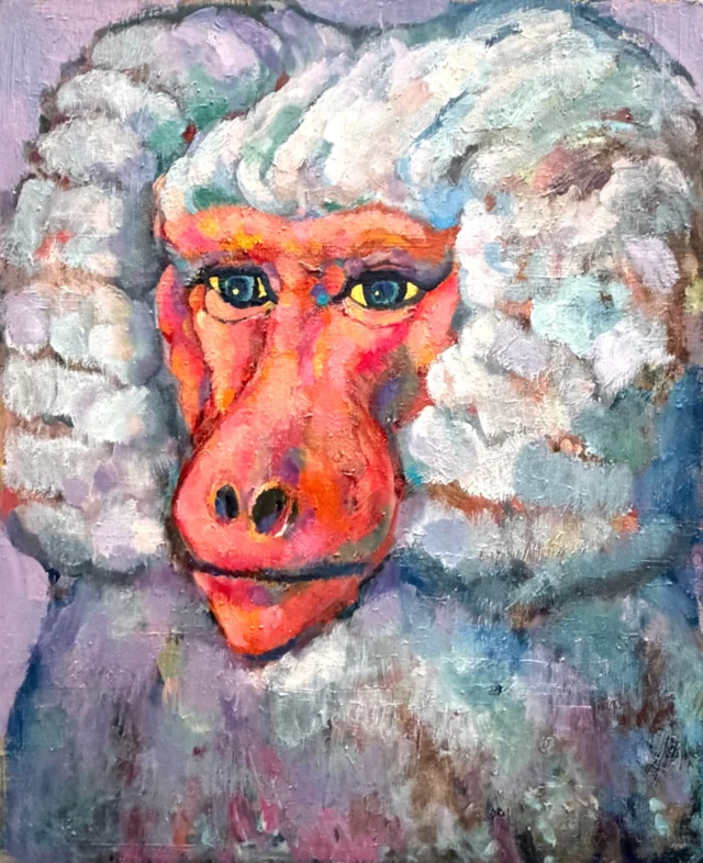 油彩画 | マントヒヒ | Taro Otani | Official site